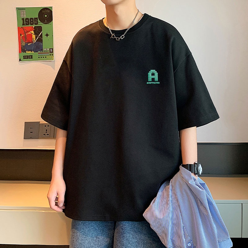 Áo Thun Tay Ngắn Cổ Tròn Dáng Rộng Thời Trang Mùa Hè Cho Nam