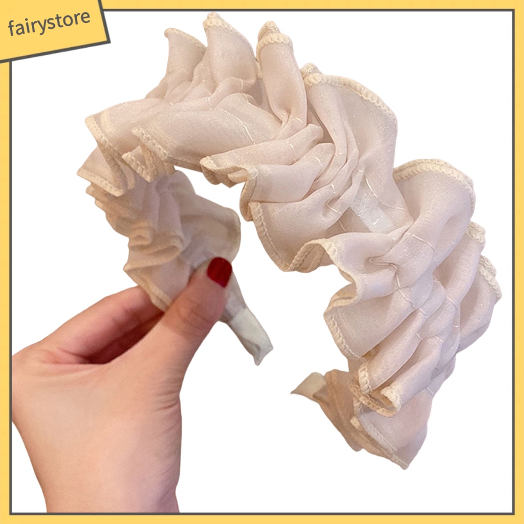 Băng Đô Vải Bản Rộng Viền Mềm Trang Trí Thắt Nơ Xinh Xắn Cho Nữ