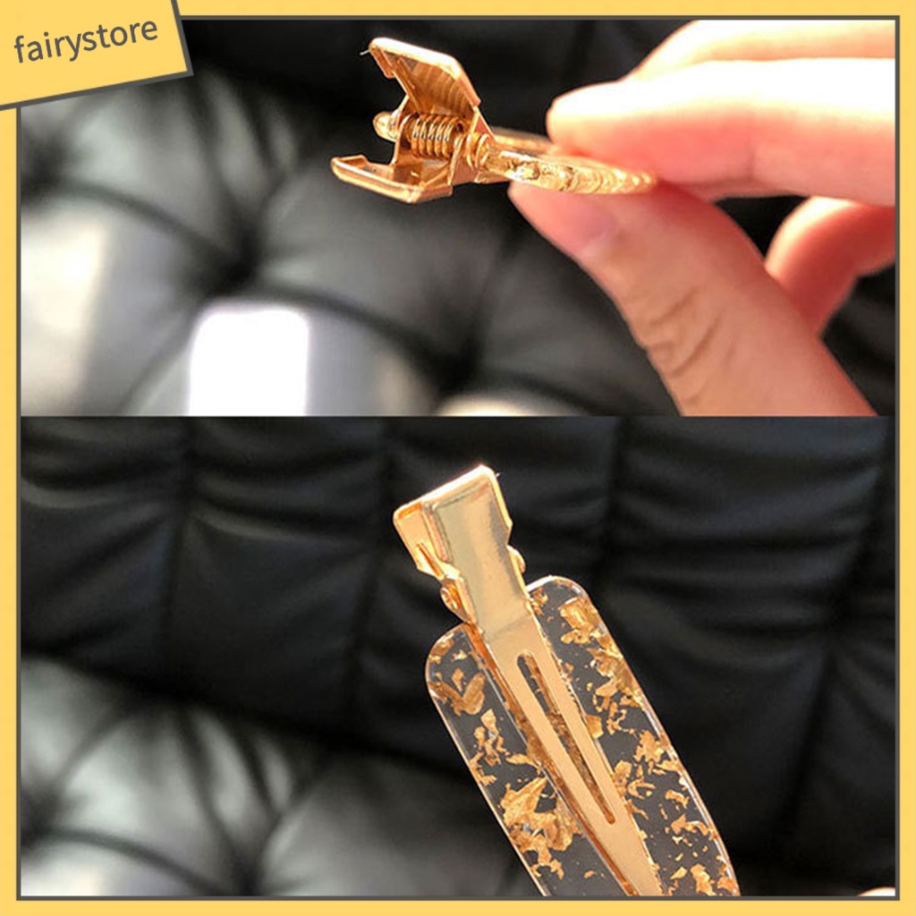 1 Cặp Kẹp Tóc Hình Chiếc Lá Bằng Kim Loại Gọn Nhẹ Không Lông Xù