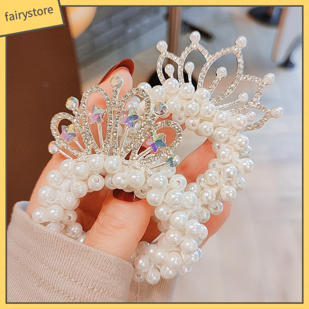 Dây Cột Tóc Hình Vương Miện Đính Đá Màu Sắc Lấp Lánh