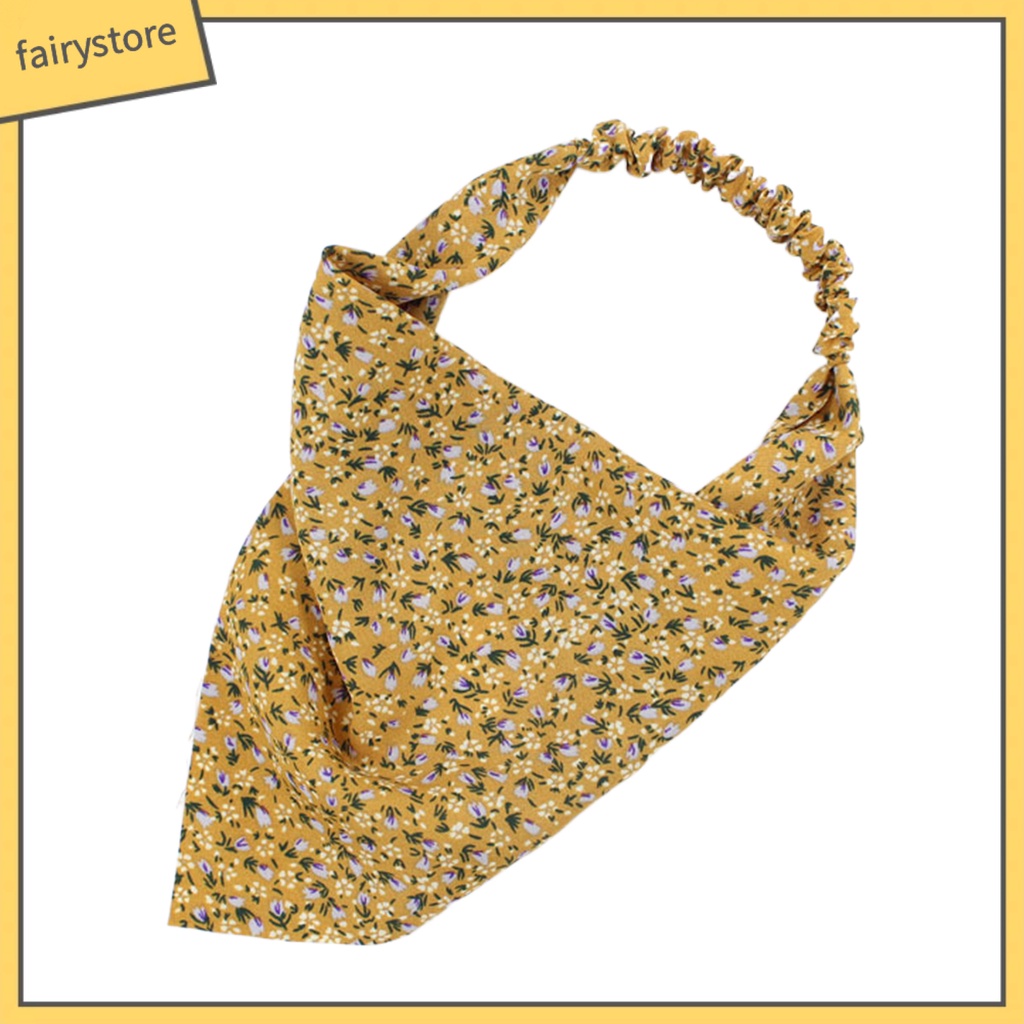 Băng Đô Cài Tóc Co Giãn Bằng Polyester In Họa Tiết Hoa Thời Trang Mùa Hè Cho Nữ