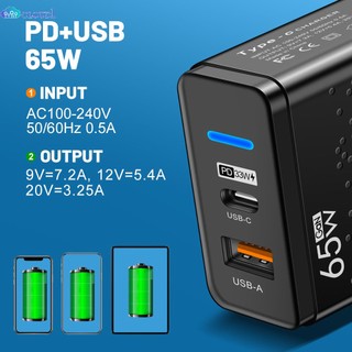 65w 2 usb siêu nhanh chóng phí 3.0 nhanh chóng sạc sạc adapter loại c cắm sạc adapter du lịch usb sạc trạm tất cả các điện thoại phổ cloud1