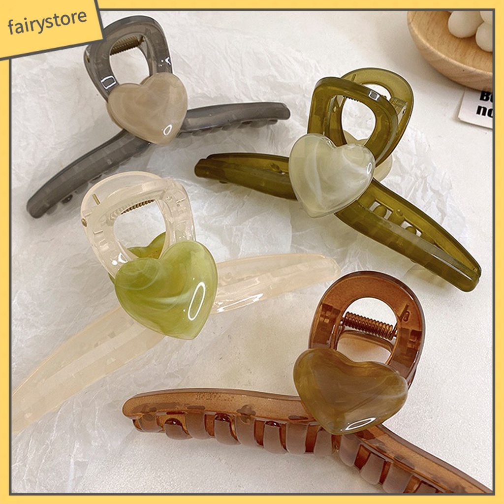 Kẹp Tóc Càng Cua Hình Trái Tim Màu Sắc Ngọt Ngào Cho Nữ