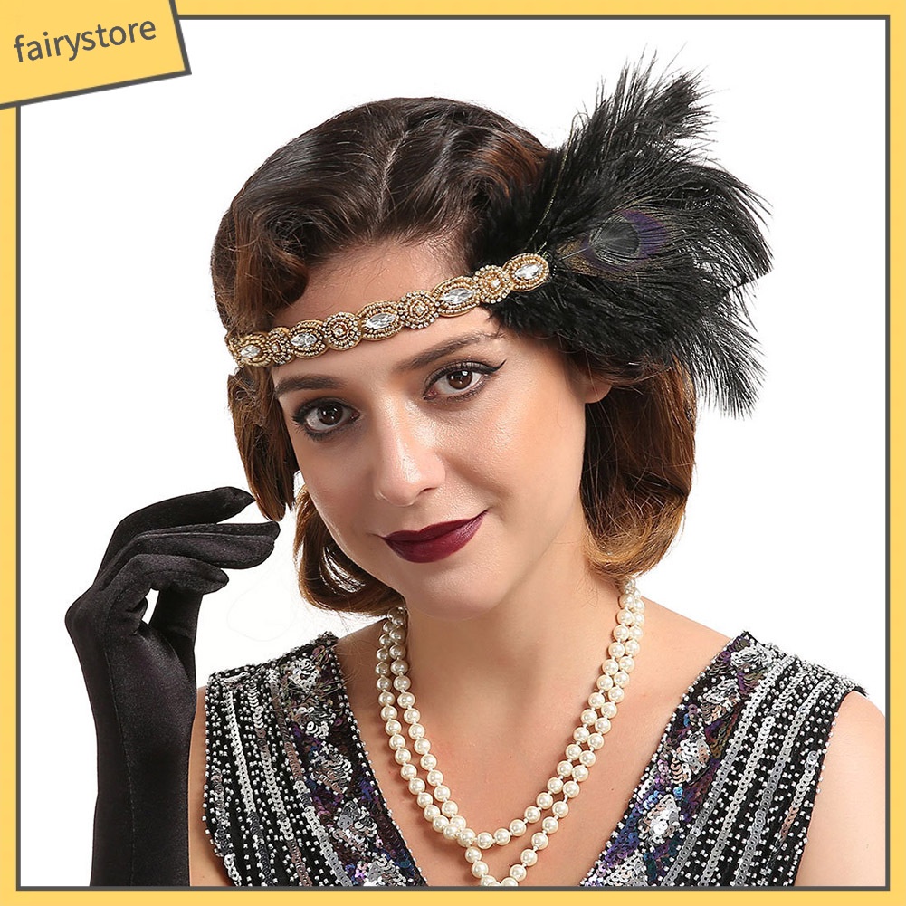 Băng Đô Cài Tóc Hình Chim Công Đính Đá Nhân Tạo Thời Trang