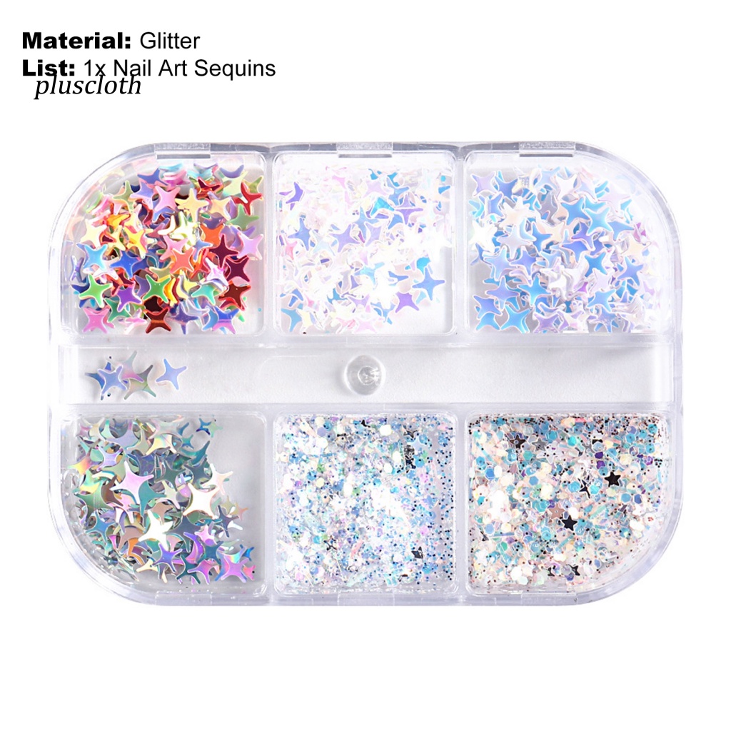 1 Hộp Sequin Lấp Lánh Trang Trí Móng Tay Không Gây Kích Ứng DIY