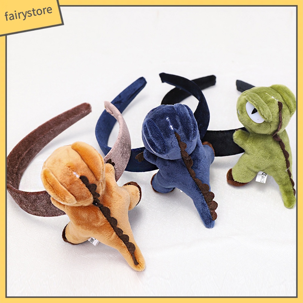 Băng Đô Cài Tóc Vải Nhung Mềm Hình Khủng Long 3D Dễ Thương Cho Nữ