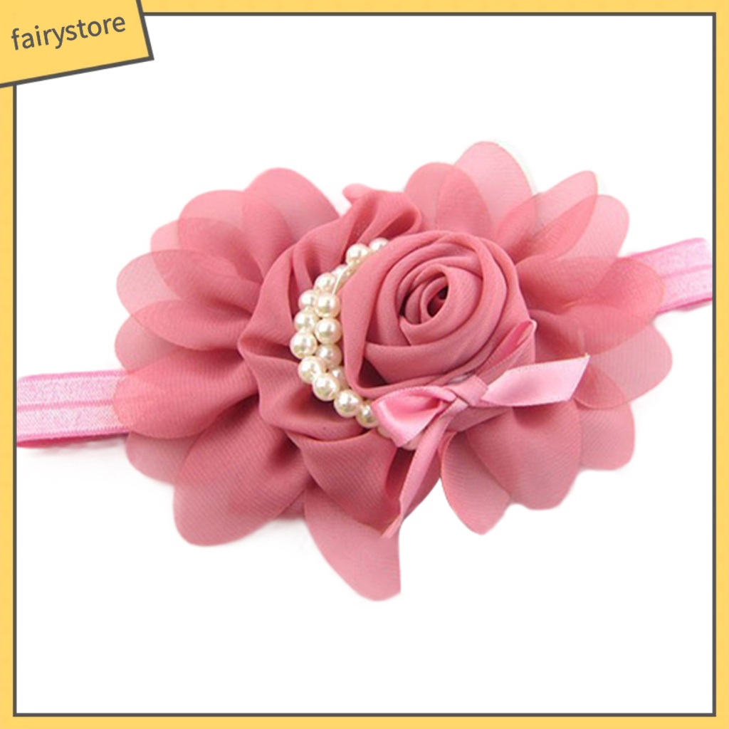 Băng Đô Nơ Đính Ngọc Trai Nhân Tạo Dễ Thương Cho Bé Gái