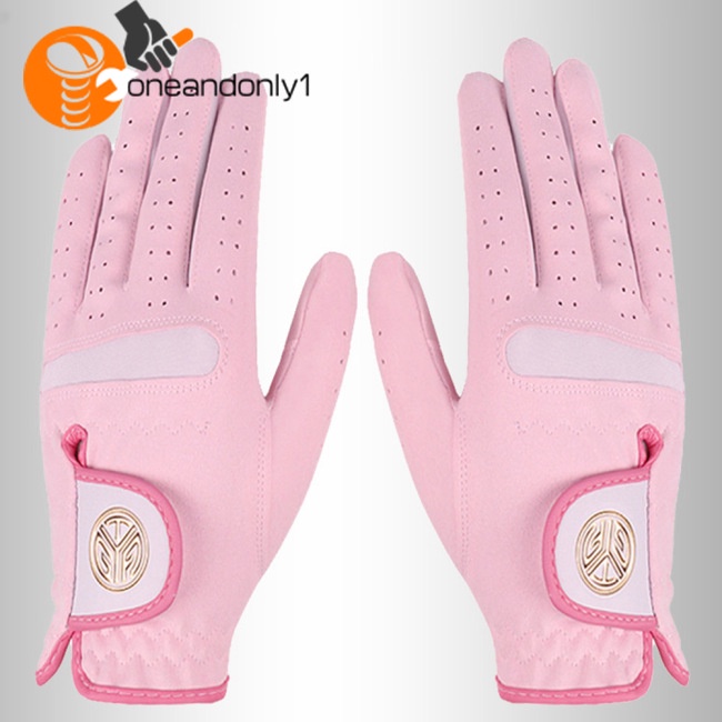 1 Đôi Găng Tay Đánh Golf Bằng Vải Vi Sợi Chống Nắng Chống Mòn Thoáng Khí Có Thể Giặt Sạch Dành Cho Nữ