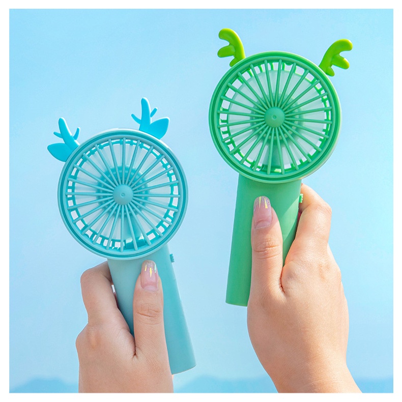 Quạt Điện mini Cầm Tay Để Bàn Họa Tiết Hoạt Hình Sạc Cổng usb Tiện Dụng