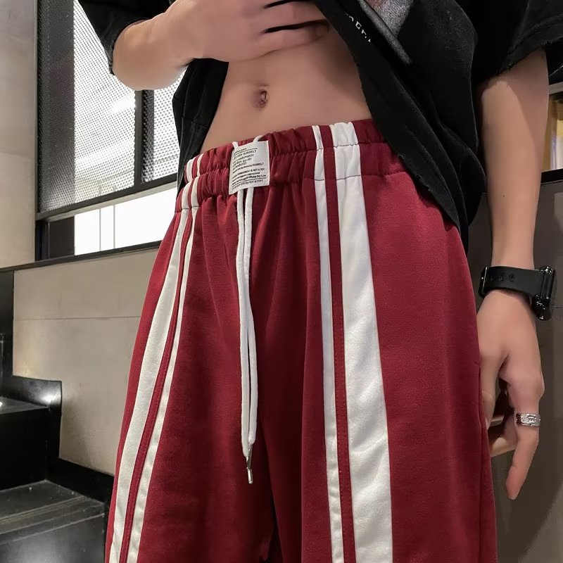 Quần Legging Thể Thao Ống Rộng Họa Tiết Kẻ Sọc Thời Trang Mùa Hè Cho Nam