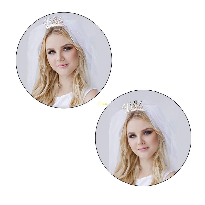 Flgo Băng Đô Cài Tóc Có Mạng Che Mặt Dành Cho Cô Dâu Trong Tiệc Cưới