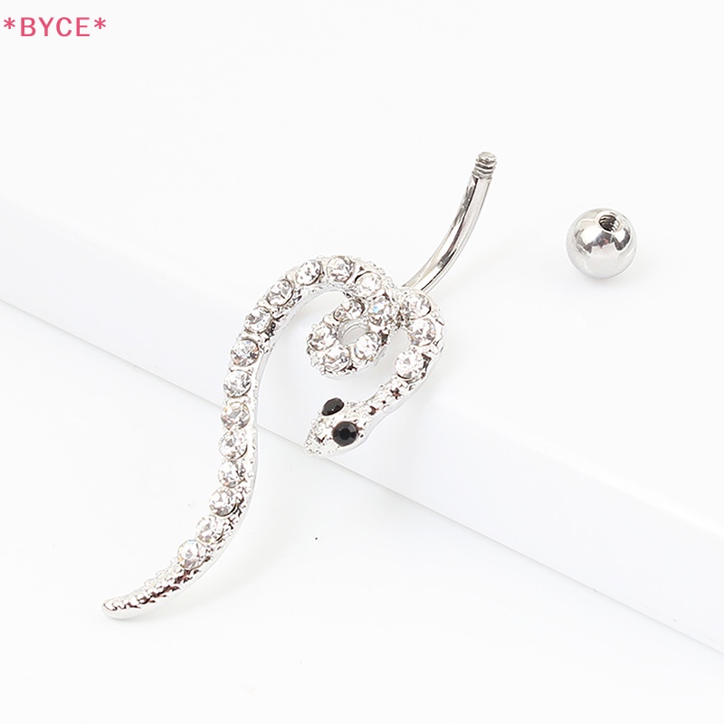 Khuyên Rốn Hình Rắn Bằng Thép Không Gỉ Đính Đá Cá Tính Mới