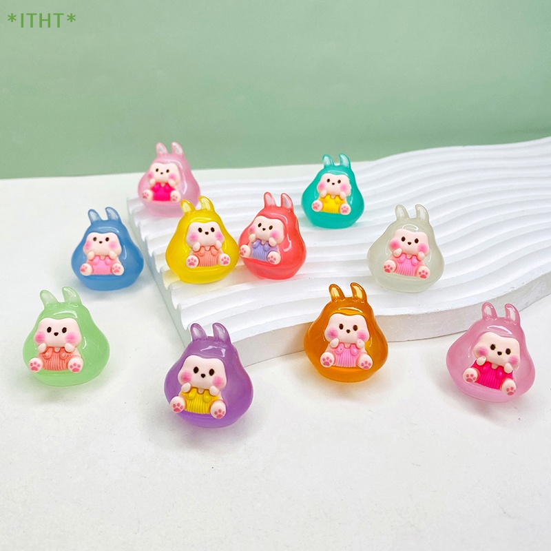 1 Búp Bê Thỏ Kiki Hoạt Hình Dạ Quang Trang Trí Tiểu Cảnh Mới