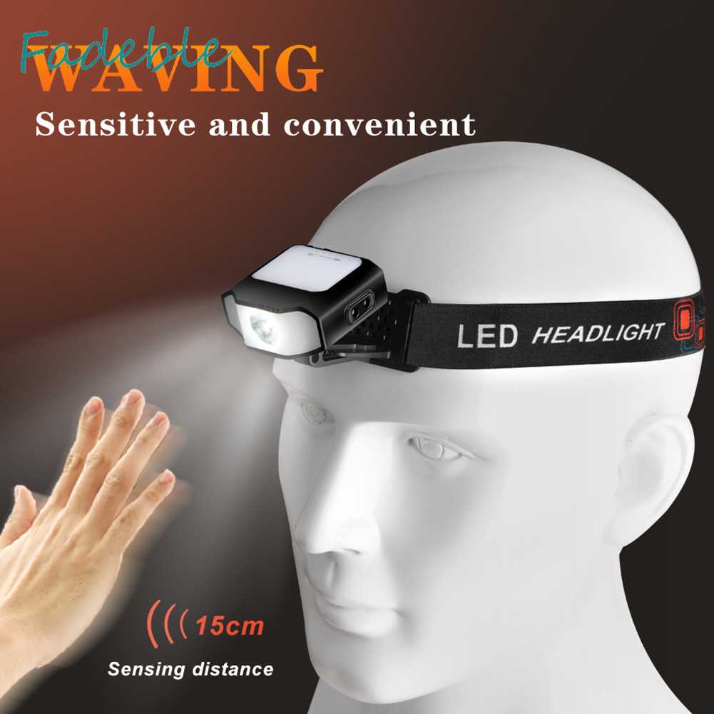 Đèn Pin Đeo Đầu 1500mAh COB LED 6 Chế Độ Sáng 400LM Type-C Chống Thấm Nước Có Thể Sạc Lại