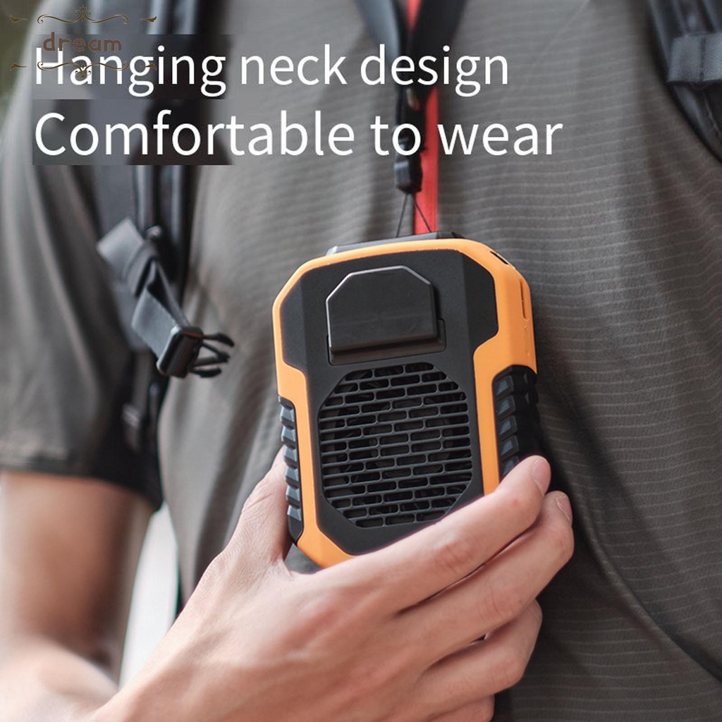 【DREAMLIFE】Waist Clip Fan 3 Speed ABS Hand-Free Neck Hanging Cooler With Charging Cable