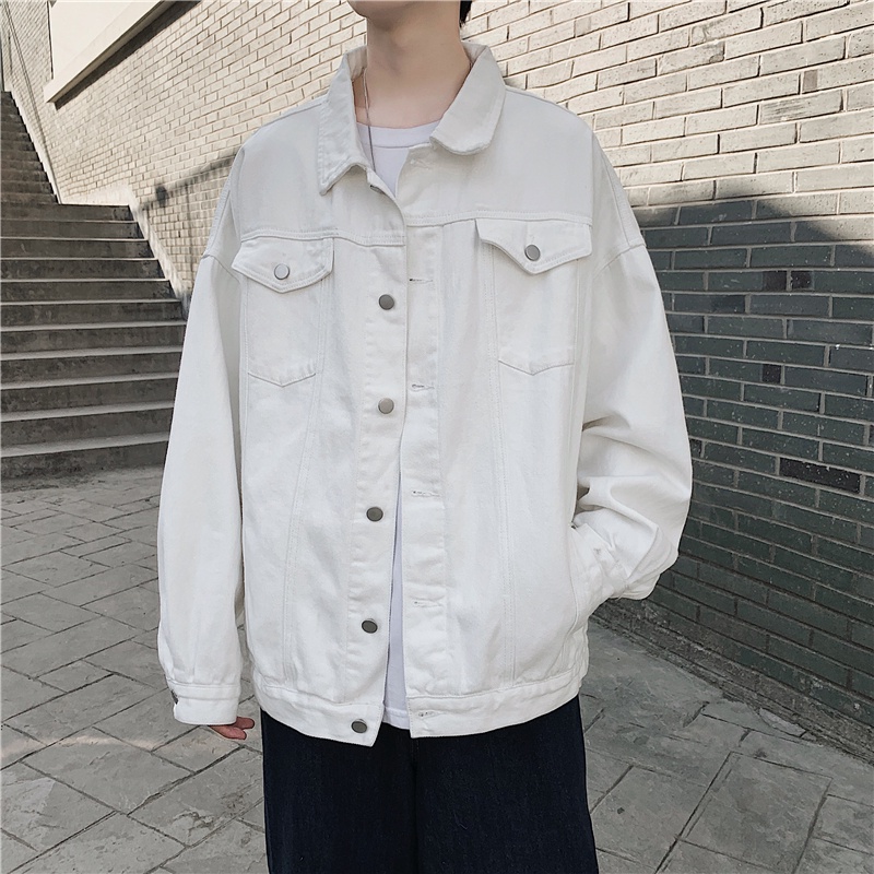 Áo Khoác Denim Dáng Rộng Thời Trang Hàn Quốc Cá Tính Cho Nam