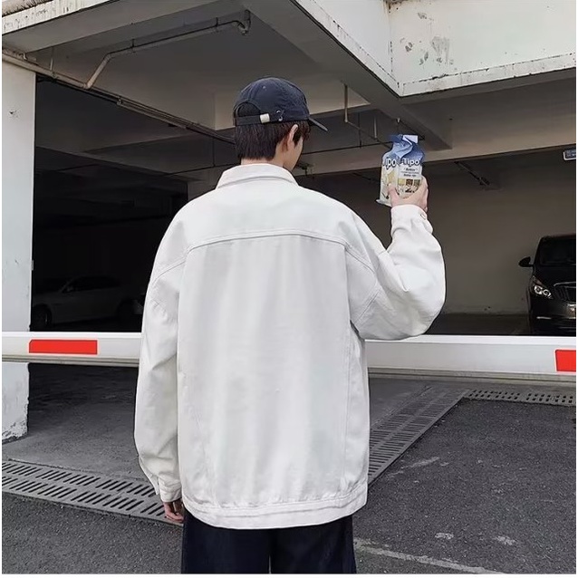 Áo Khoác Denim Dáng Rộng Thời Trang Hàn Quốc Cá Tính Cho Nam