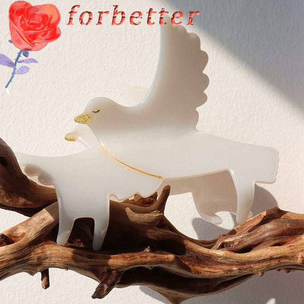 Kẹp Tóc Hình Chim Bồ Câu Hoạt Hình Màu Trắng Thanh Lịch Cho Nữ