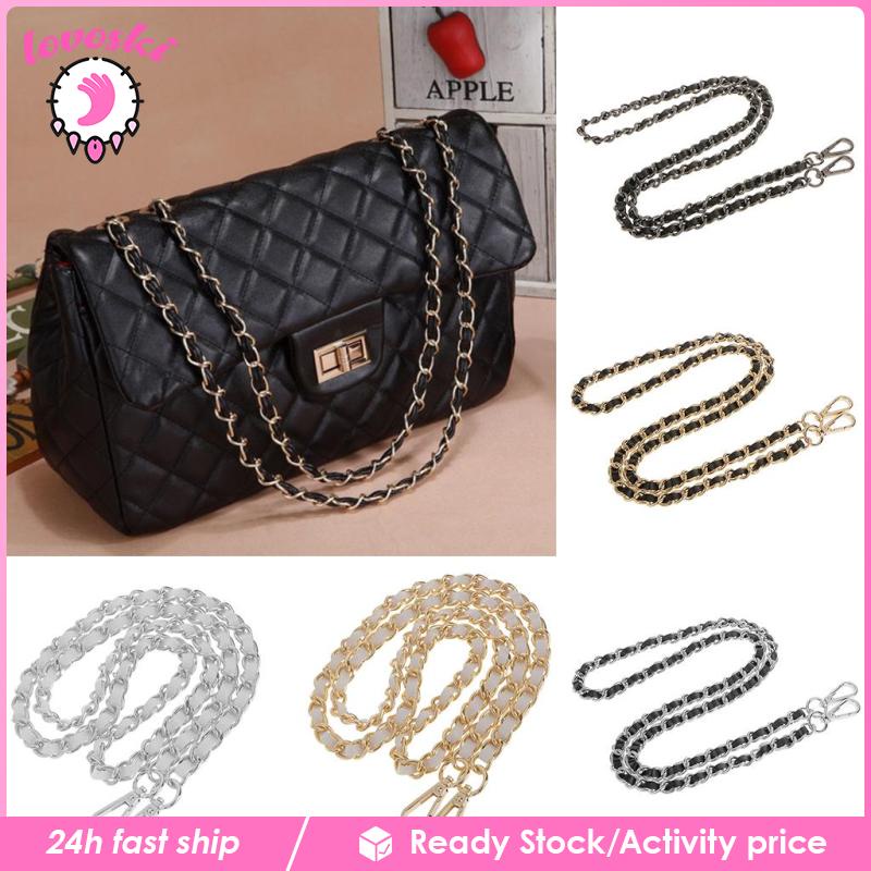 Dây Xích Đeo Túi Xách Bằng Da Phối Kim Loại Chất Lượng Cao