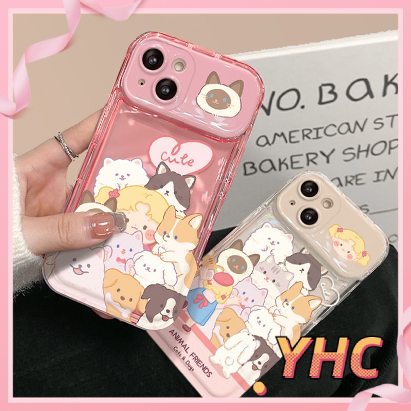 Ốp Lưng iPhone Camera Cô gái với thú cưng của mình, gương lật, chống chấn động, bảo vệ máy ảnh, Cho Iphone 6 / 6S / 6splus / se / 7 / 7plus / 8 / 8plus / X / xs / xsmax / 11 / 12 / 13 / 14 / Plus / pro / pro max-8015