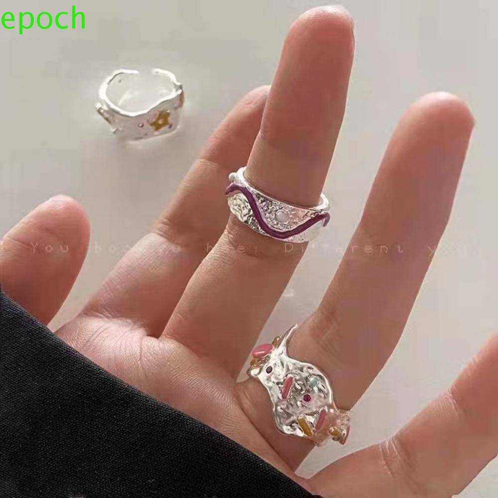 Nhẫn Hở Hình Hoa Senior Sense Nhiều Màu Sắc Thời Trang Cao Cấp Phong Cách Hàn Quốc Dành Cho Bạn Nữ