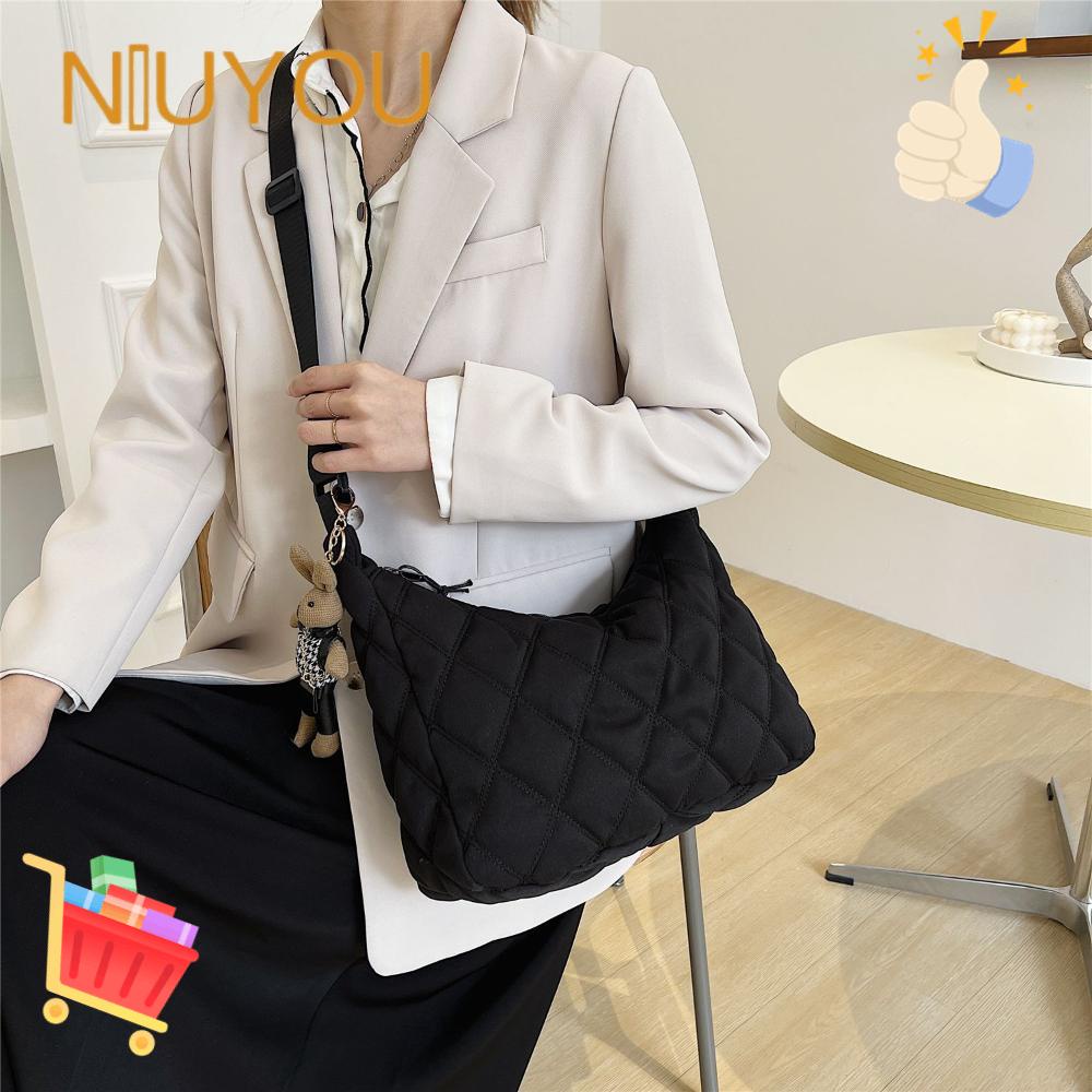 Túi Kẹp Nách Vải Cotton Cỡ Lớn Họa Tiết Kẻ Sọc Thời Trang Mùa Đông