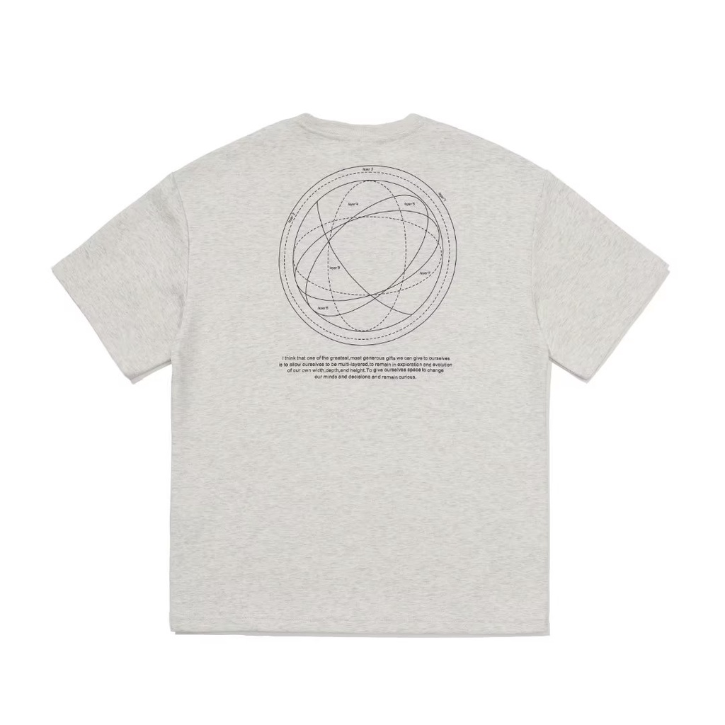 Hàng Mới Về Mới Áo Thun Tay Ngắn Họa Tiết Đường Ray Hình Học Thời Trang Cao Cấp Cho Nam Nữ