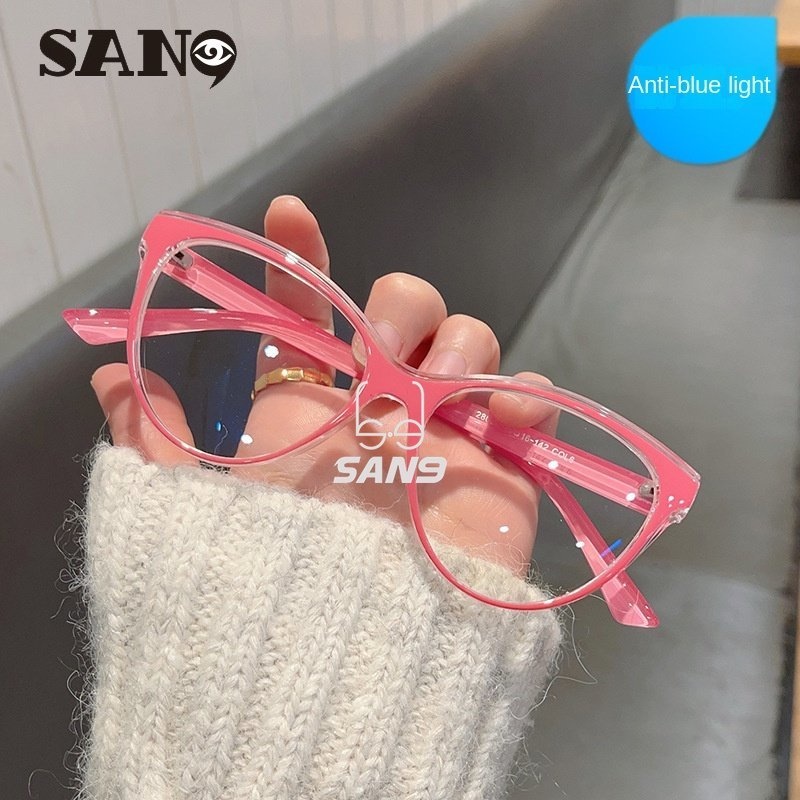 Mắt Kính Chống Ánh Sáng Xanh Lam (San9) Với Màu Sắc Đơn Giản Dành Cho Nữ