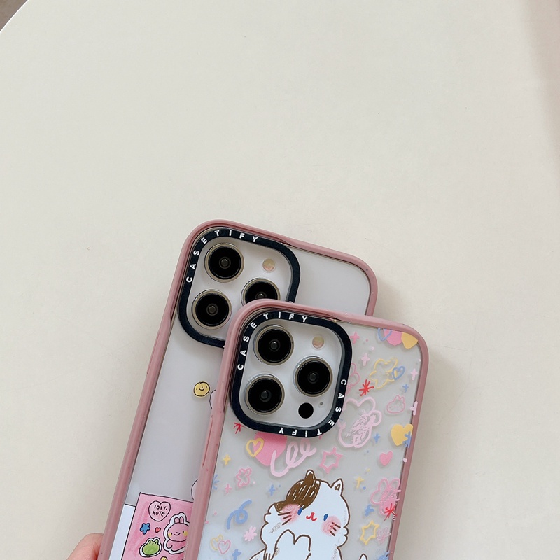 Ốp Điện Thoại Cứng Hình Thỏ / Mèo Hoạt Hình Cho iPhone 11 12 13 14 Pro Max