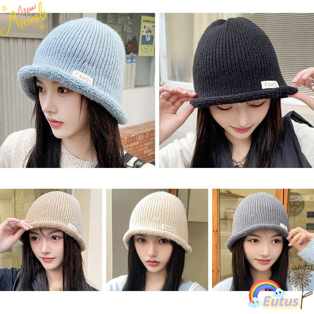 Mũ Tai Bèo Dệt Kim Vành Rộng Ấm Áp Hợp Thời Trang