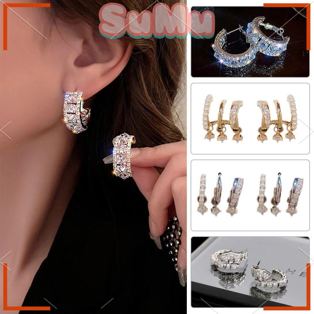 Bông Tai Đính Đá Tinh Xảo Thời Trang Cho Nữ