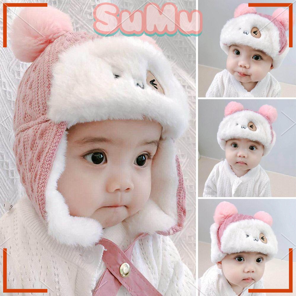 Mũ Len Che Tai Họa Tiết Hoạt Hình Dễ Thương Thời Trang Thu Đông