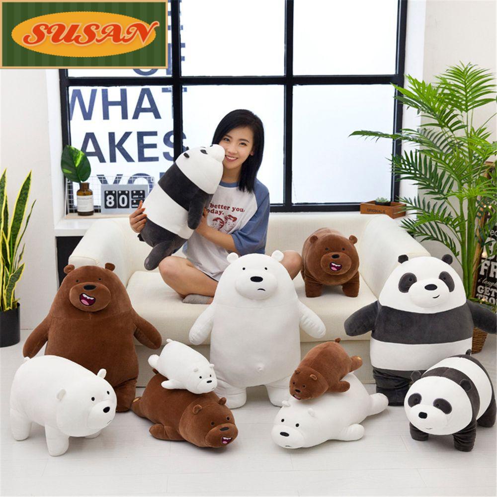 Thú Nhồi Bông Hình Gấu Hoạt Hình Màu Xám Trắng Dùng Làm Quà Tặng