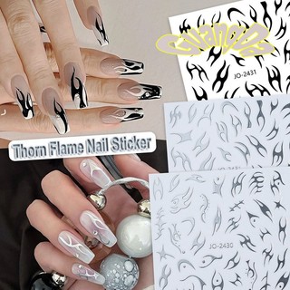 Miếng dán trang trí móng tay hình ngọn lửa diy y2k phong cách unisex