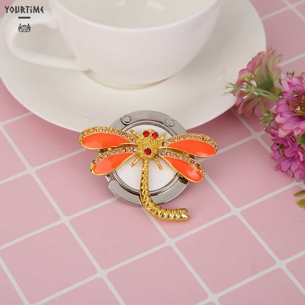 Móc Treo Túi Xách Bằng Hợp Kim Kẽm Đính Đá Gấp Gọn Tiện Dụng Giá Đ