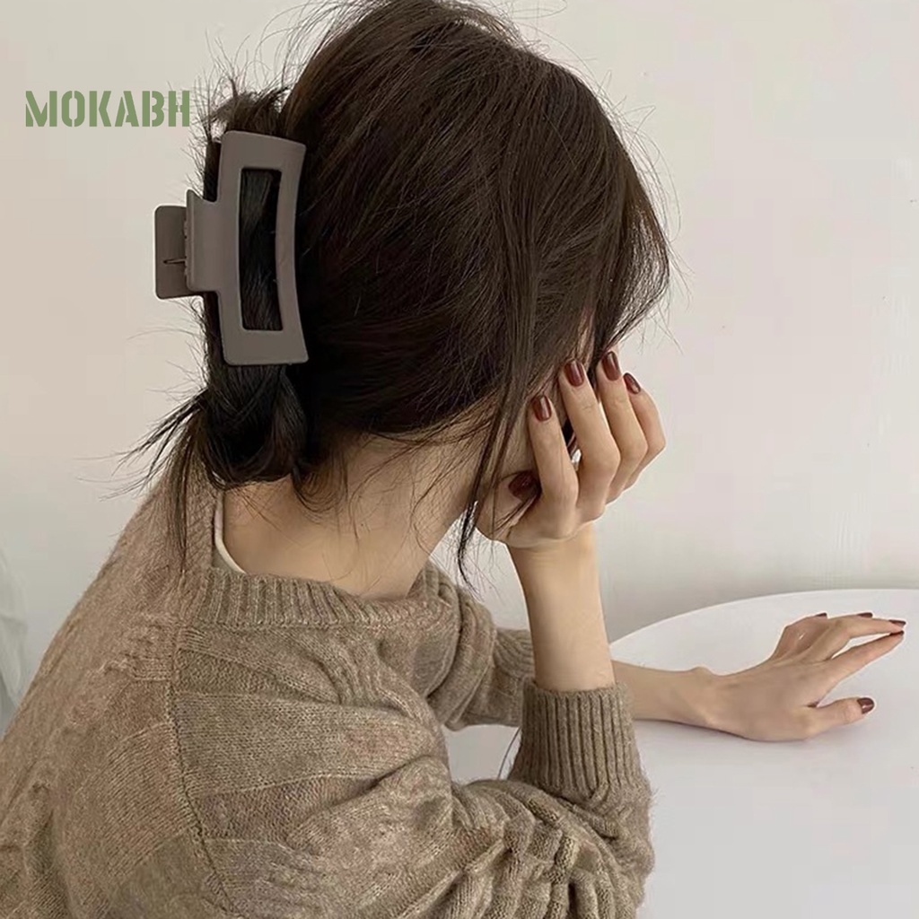 Kẹp Tóc Hình Chữ Nhật Màu Trơn Chống Trượt Tiện Dụng