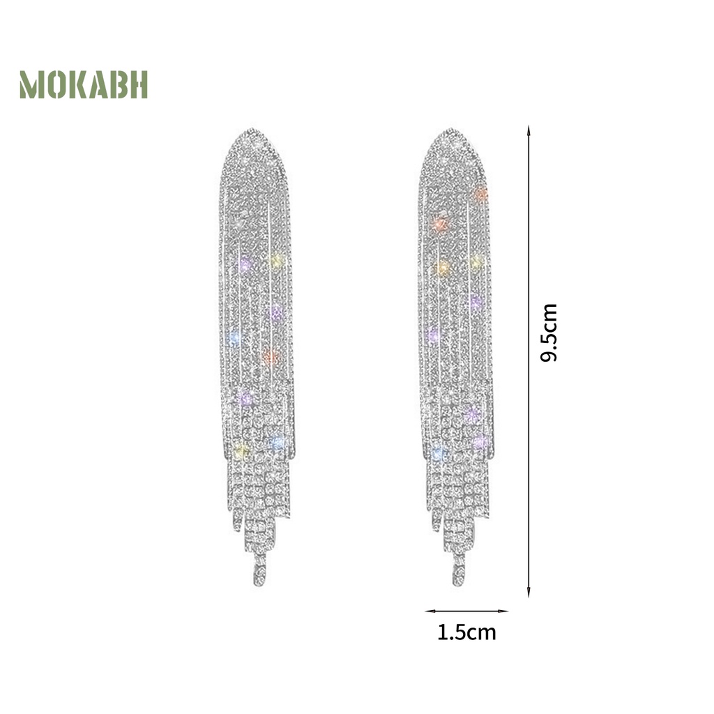 1 Cặp Bông Tai Kim Loại Đính Đá Dạng Tua Rua Phong Cách Bohemian Thời Trang Cho Nữ