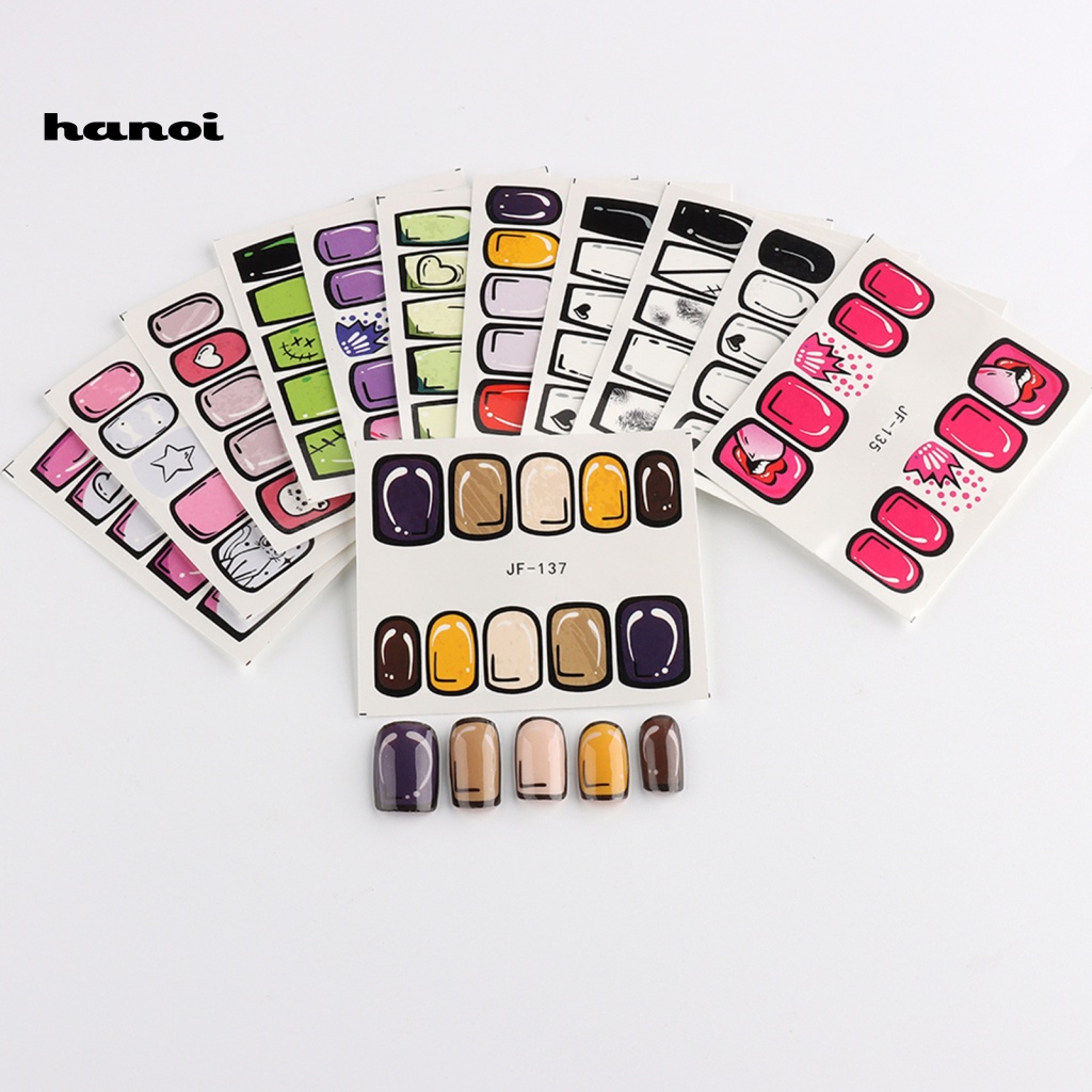 Miếng Dán Trang Trí Móng Tay Tự Dính Không Phai Họa Tiết Hoạt Hình Graffiti 3D DIY