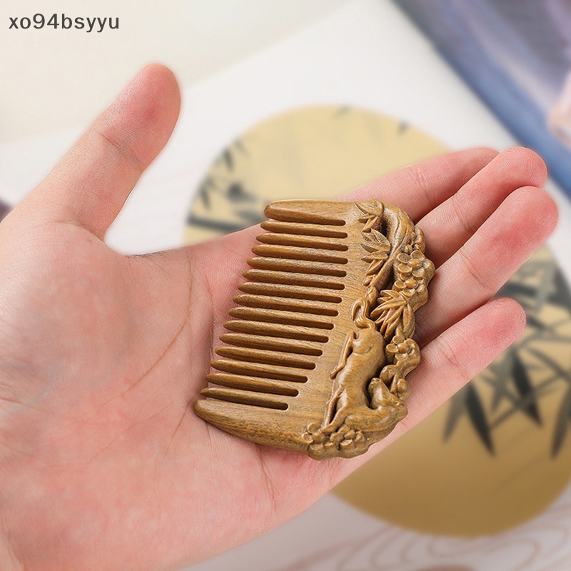 Lược Chải Tóc Xo94Bsyu Bằng Gỗ Đào Tự Nhiên Chống Tĩnh Điện Mát Xa Da Đầu