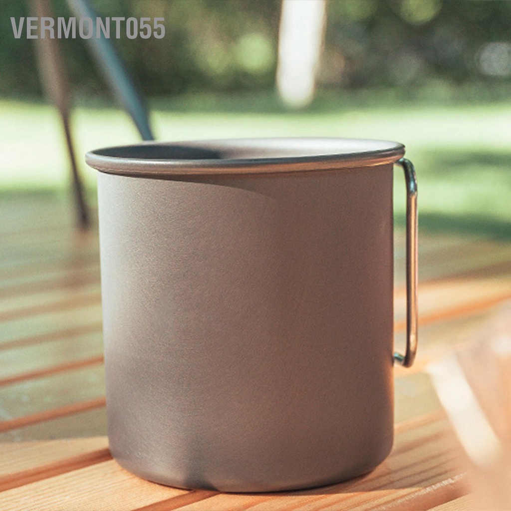 Vermont055 Cốc cắm trại hợp kim nhôm có tay cầm gấp cốc di động ngoài trời để đi bộ đường dài câu cá