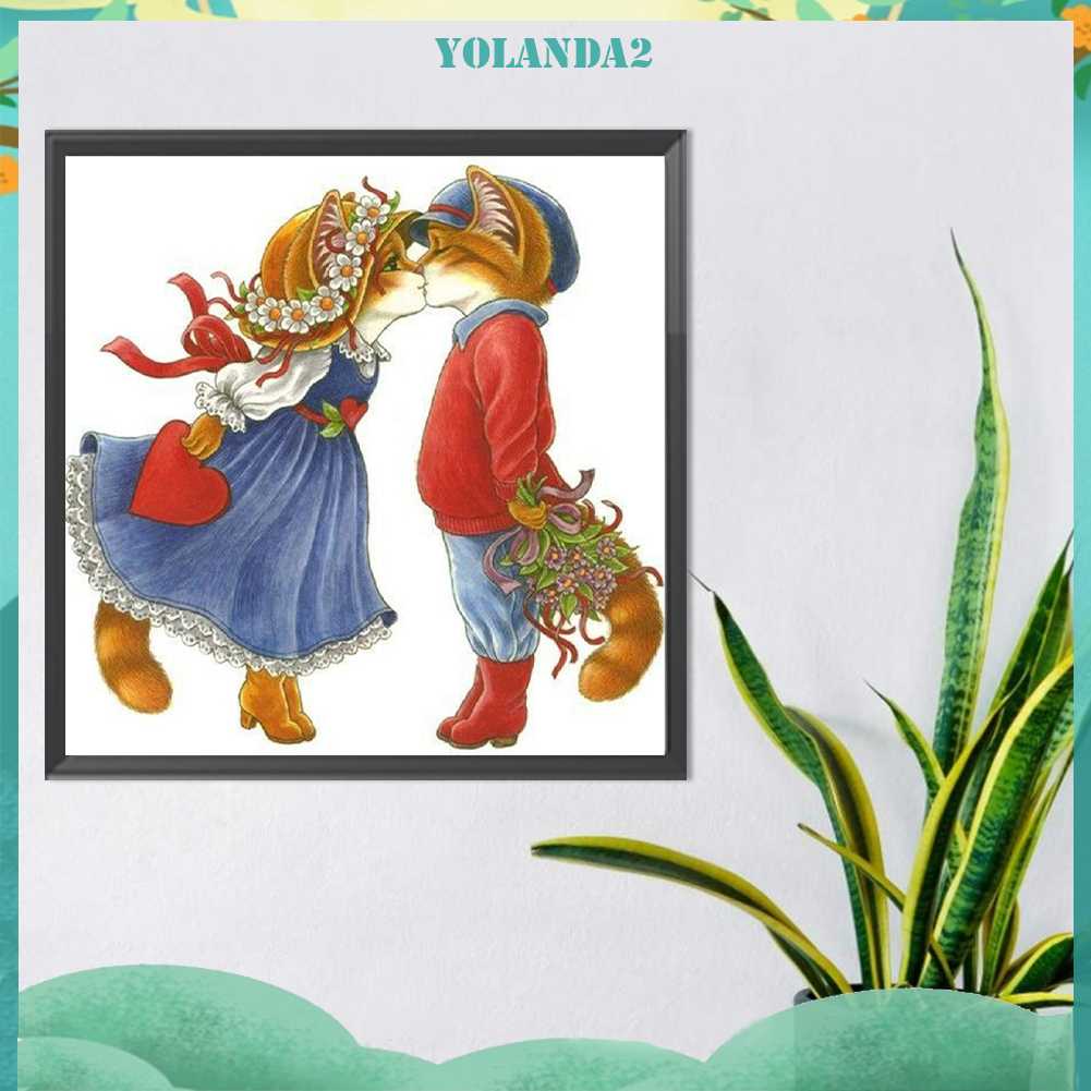 Tranh Đính Đá Kim Cương Toàn Bộ 5D DIY Hình Vẽ Mèo Trang Trí Nhà Cửa