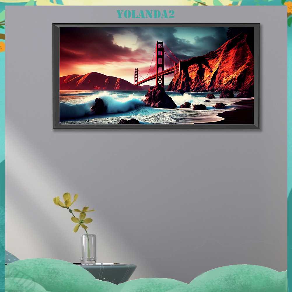 Tranh Đính Đá Kim Cương Toàn Bộ 5D DIY Hình Cây Cầu