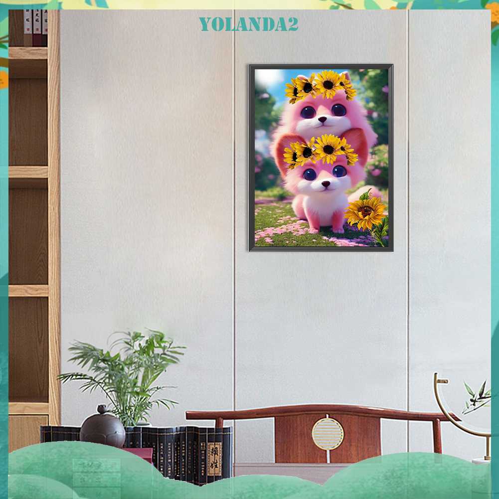 Tranh Đính Đá Kim Cương Toàn Bộ 5D DIY Hình Vẽ Chó Trang Trí Nhà Cửa