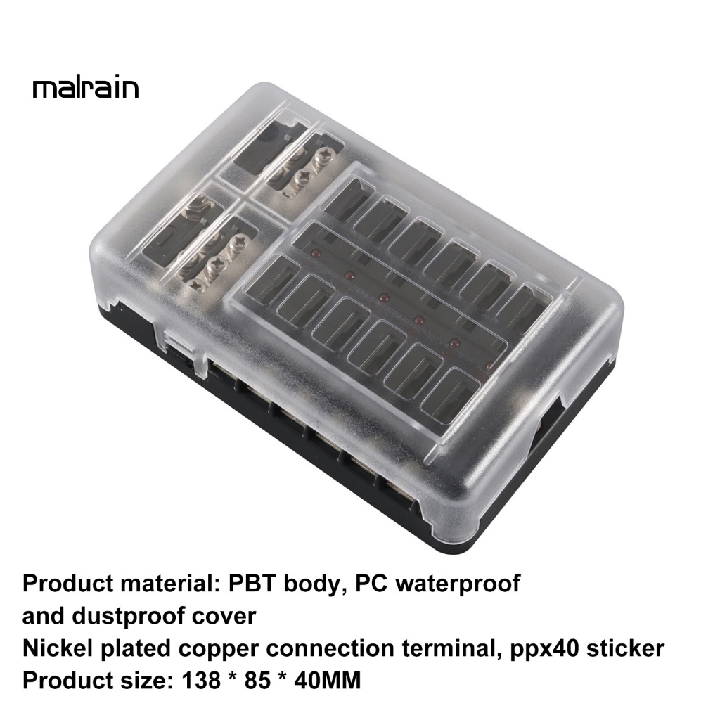 Bộ Giá Đỡ Cầu Chì 12 Chiều Có Đèn LED Báo Hiệu + Ốc Vít Chuyên Dụng Cho RV Yacht