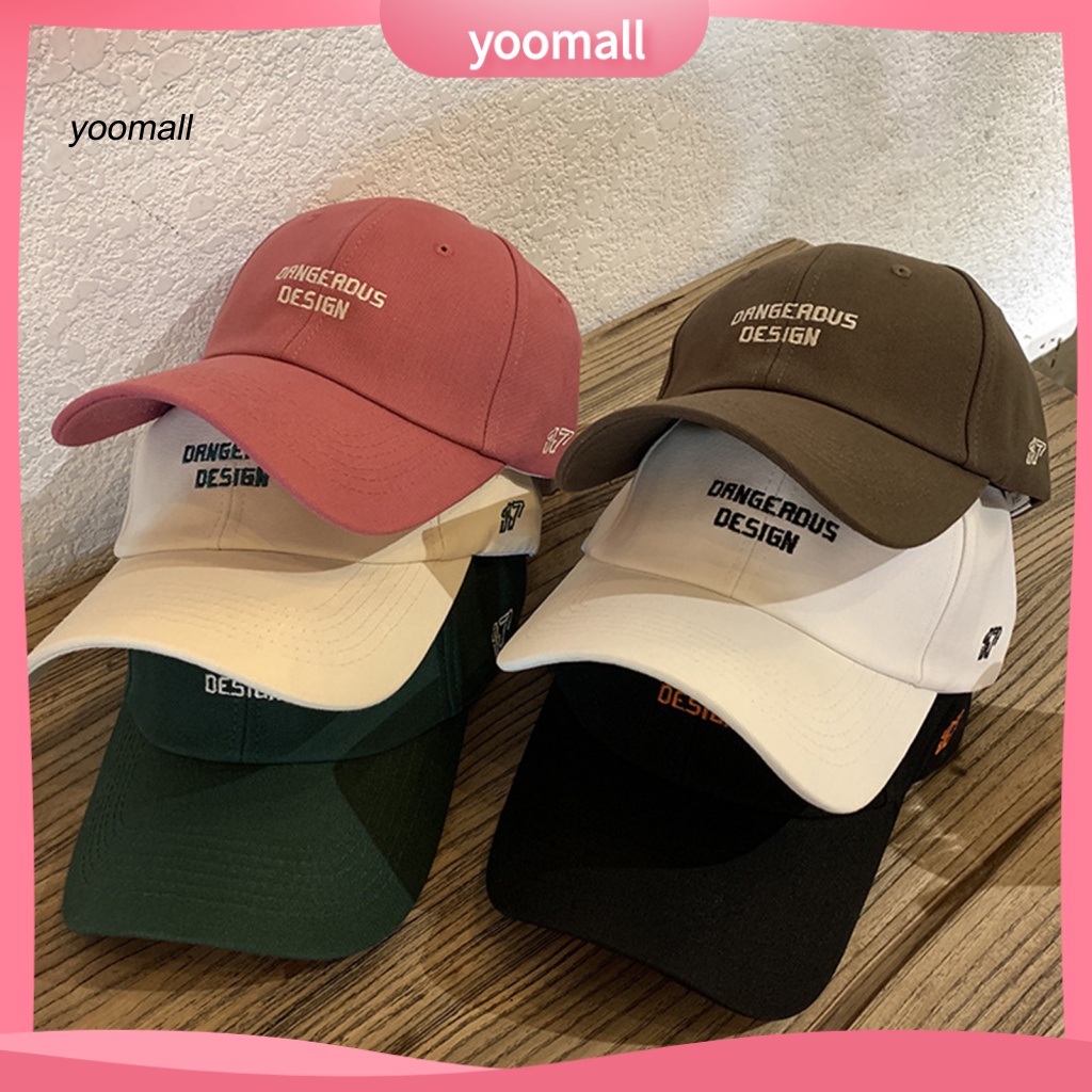 Mũ Lưỡi Trai Màu Trơn Thêu Chữ Phong Cách Hip Hop Hàn Quốc Cho Nữ