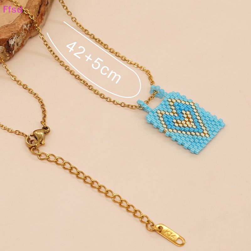 Vòng cổ Miyuki Mặt Thánh Giá Bằng Thép Không Gỉ Mạ Vàng Y2K Thời Trang Cho Nữ