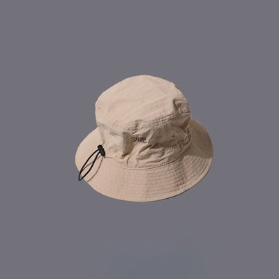 Nón Tai Bèo Vành Phẳng Có Dây Rút Phong Cách Đường Phố Hàn Quốc Cho Nam Nữ