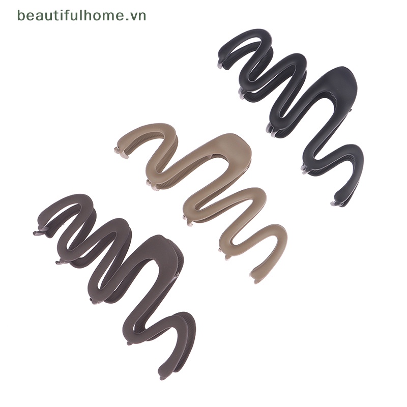 Kẹp Tóc Càng Cua Hình Gợn Sóng / Hình Học Màu Đục Cho Nữ [beauty]