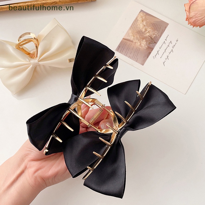 [beautifulhome] Kẹp Tóc Nơ Lớn Hai Mặt Thời Trang Hàn Quốc Mới [Đẹp]