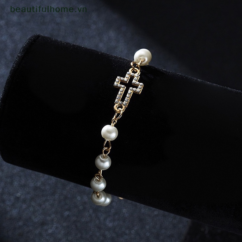 Vòng Tay Đính Đá Ngọc Trai / Kim Cương Giả Tùy Chỉnh Thời Trang Cho Nữ
